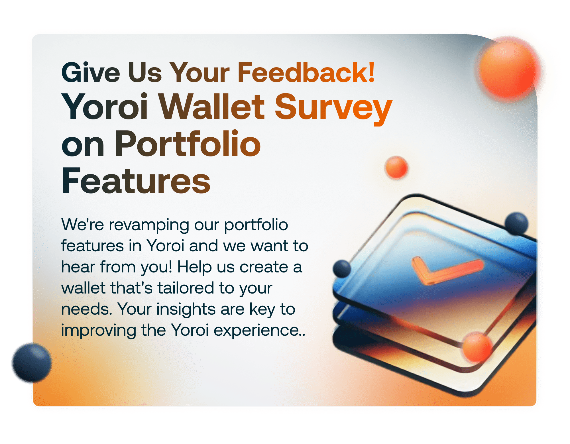 5 Blog Give Us Your Feedback! Yoroi Wallet Survey On Portfolio Features